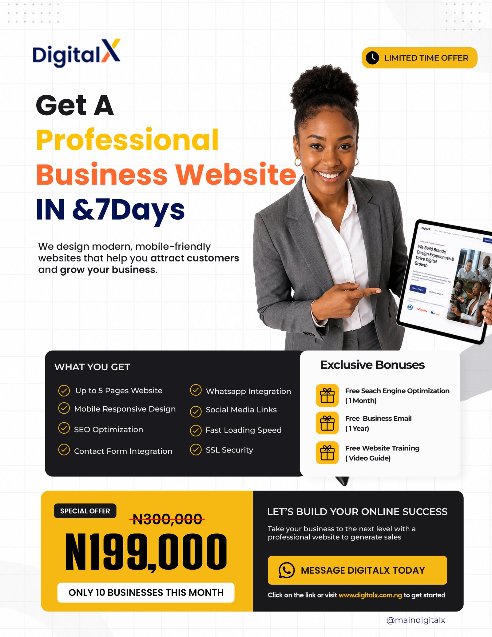 DigitalX 7-day website promo details flyer
